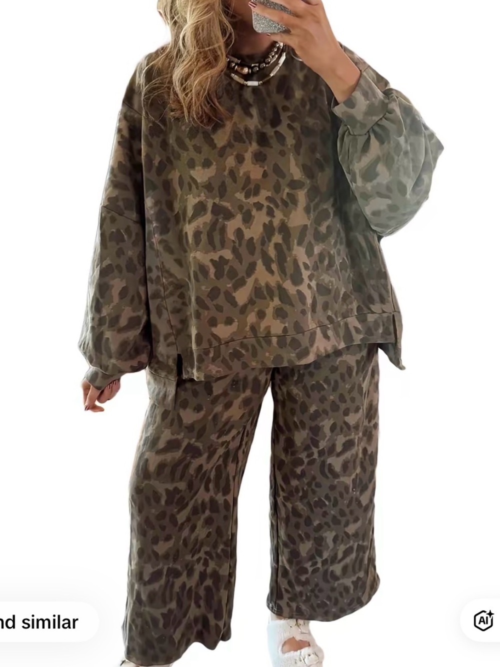 Mntaor Women's Leopard Print Lounge Set